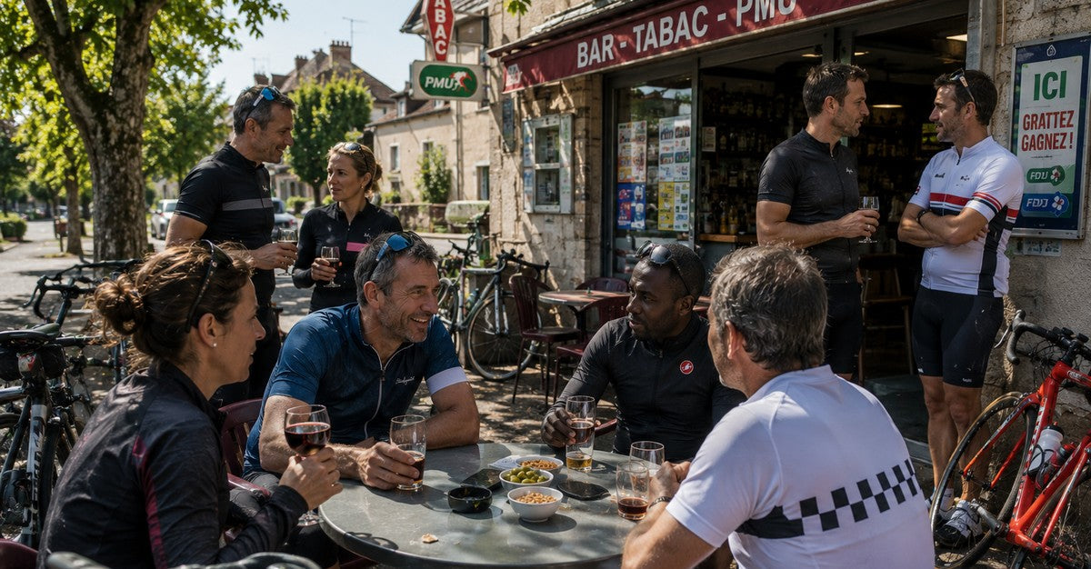 Comme le vélo, l'apéro ne s'oublie jamais. Quelques kilomètres suffisent pour retrouver le chemin de la terrasse.