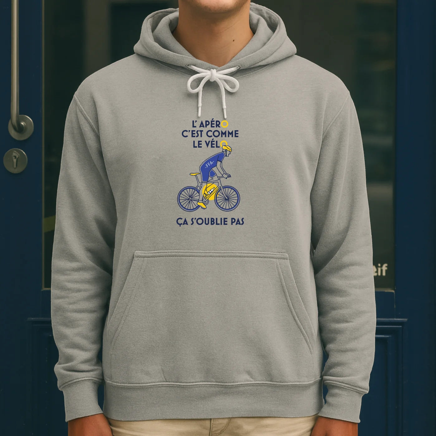 Sweat à capuche - L'Apéro c'est comme le vélo, ça s'oublie pas