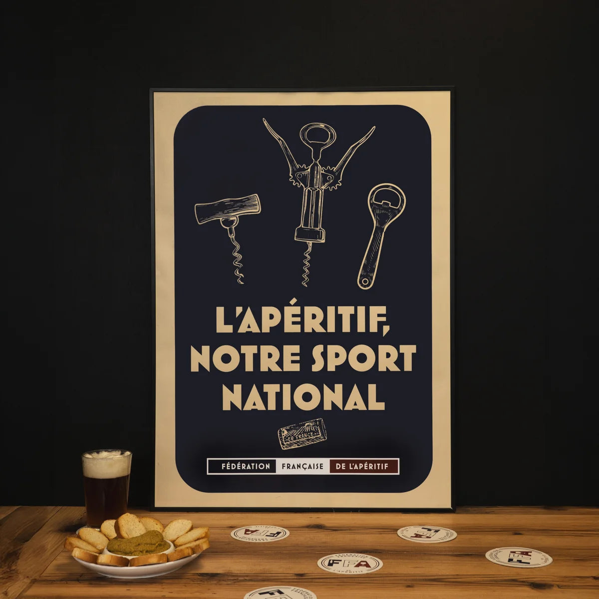 AFFICHE OFFICIELLE "L'Apéritif notre Sport National" 50/70 par la FFA