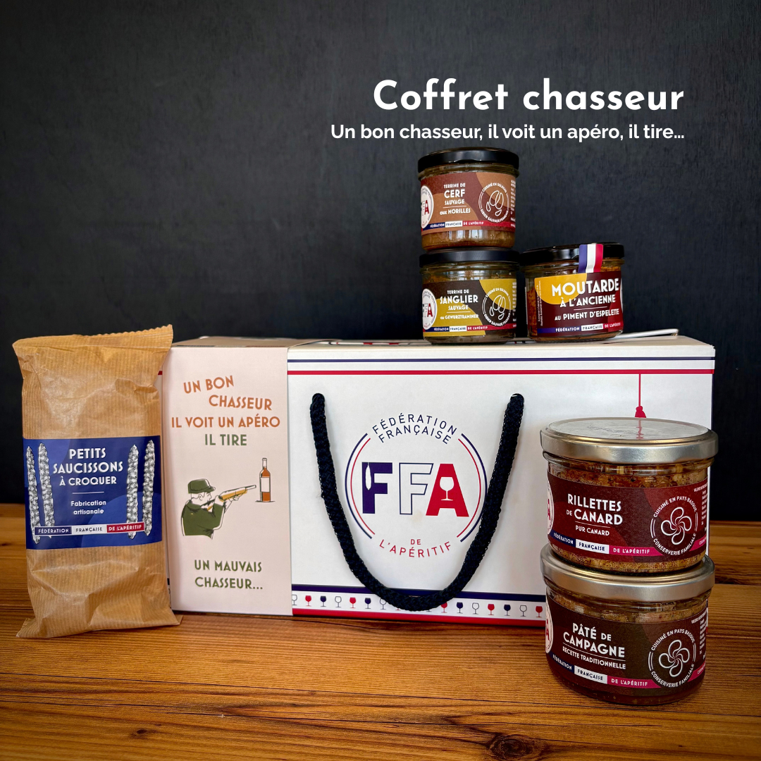 Coffret apéro "Un bon chasseur voit un apéro, il tire"
