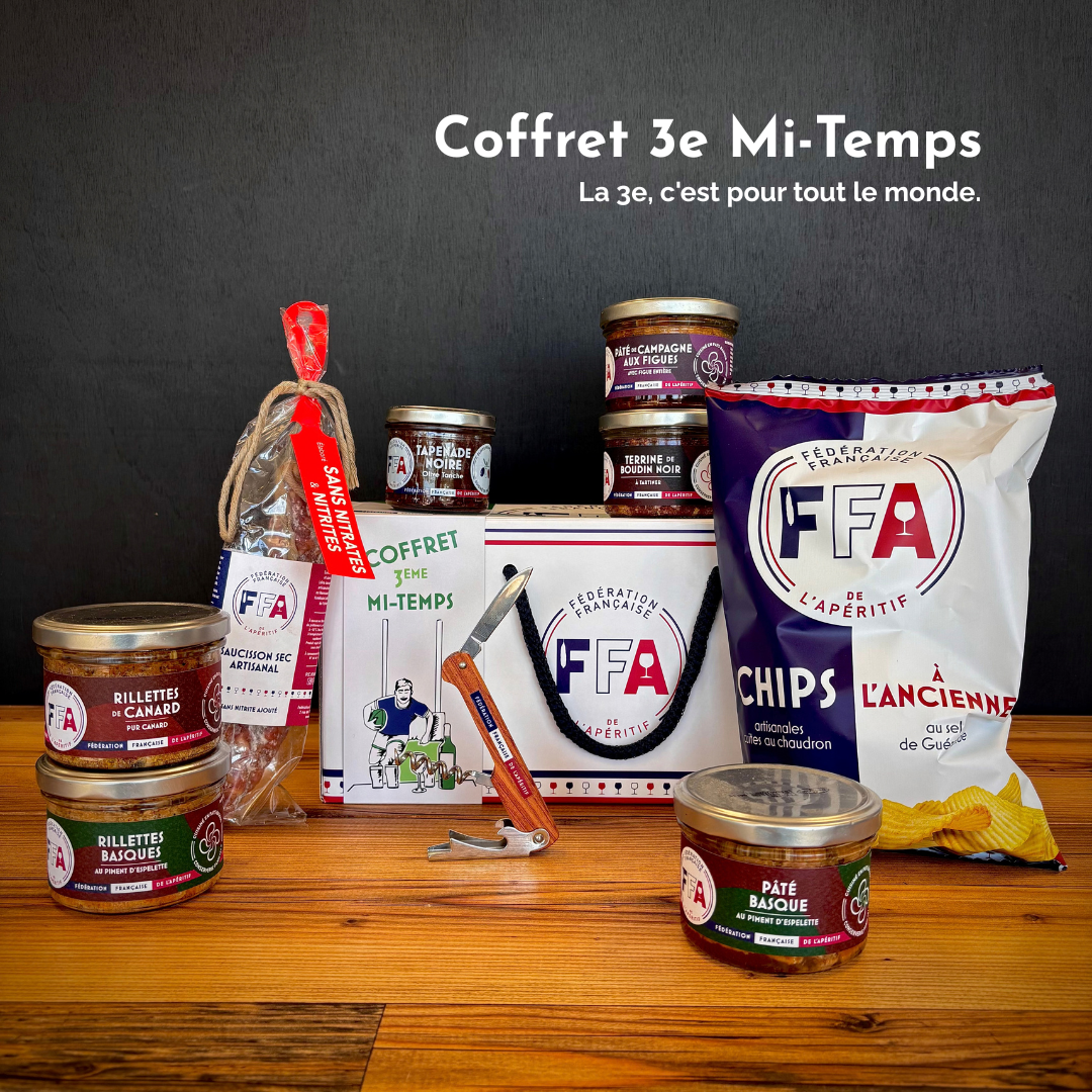 Coffret apéro 3e mi-temps pour les amateurs de rugby