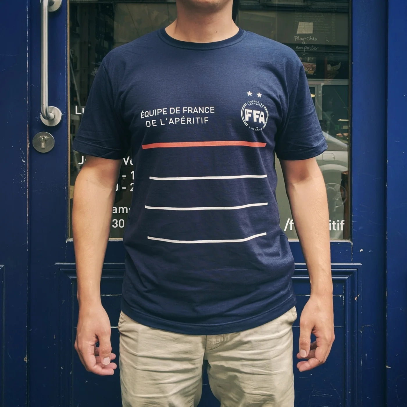T-SHIRT ÉQUIPE DE FRANCE DE L'APÉRITIF BLEU MARINE - Homme