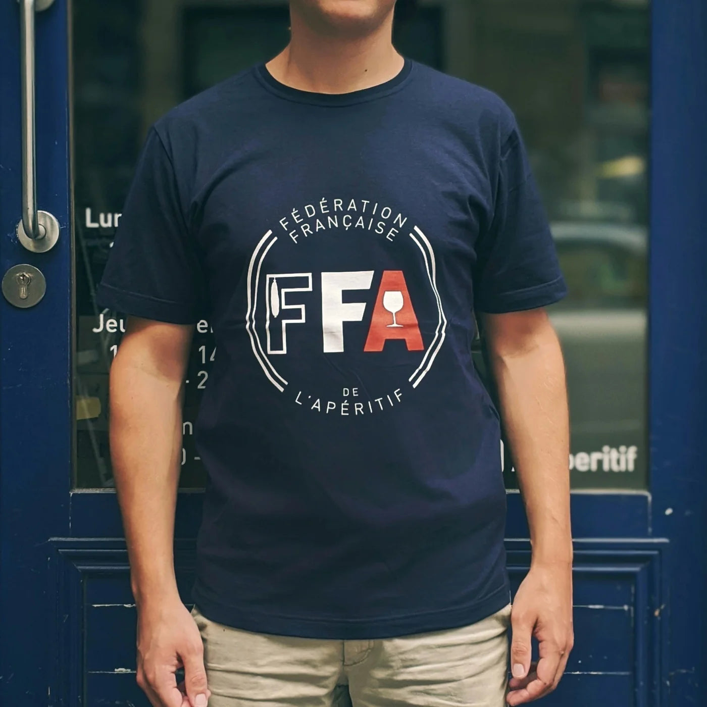 T-SHIRT FFA LOGO OFFICIEL - BLEU MARINE - Homme