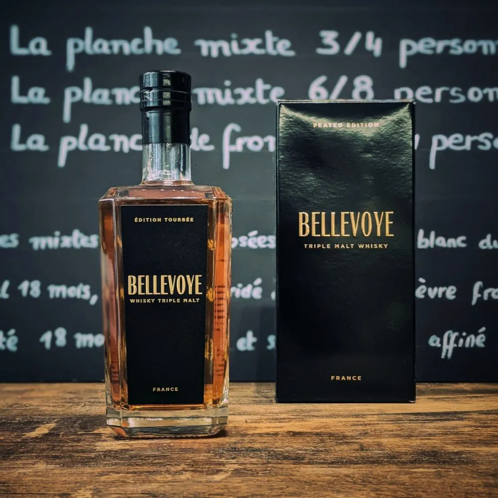 Whisky Bellevoye Noir 43° Triple Malt Tourbé 70cl France